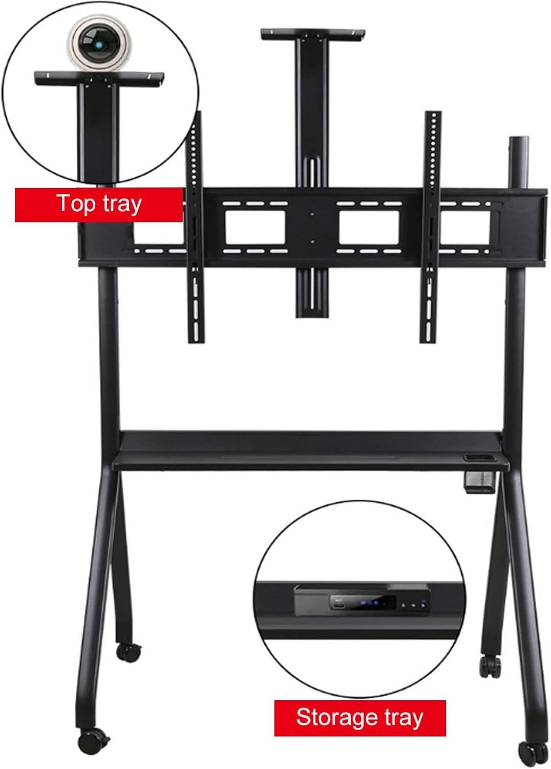 Universal TV Stand Wheels, Fits Most 55'-112' Screen TVs, Height Adjustable TV Floor Stand, 150kg Weight Capacity
