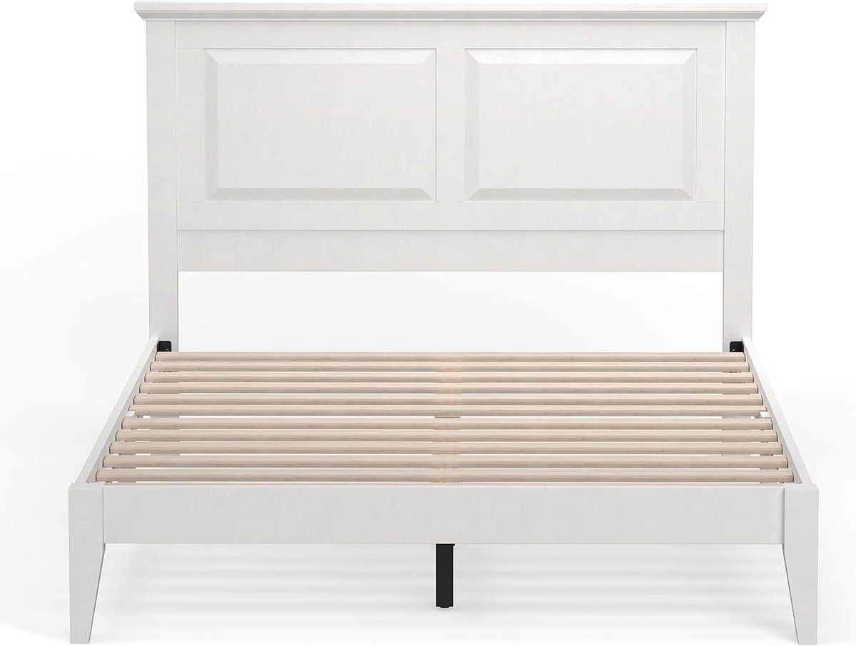 Glenwillow Home Cottage Style Solid Wood Platform Bed in Full - Gloss White