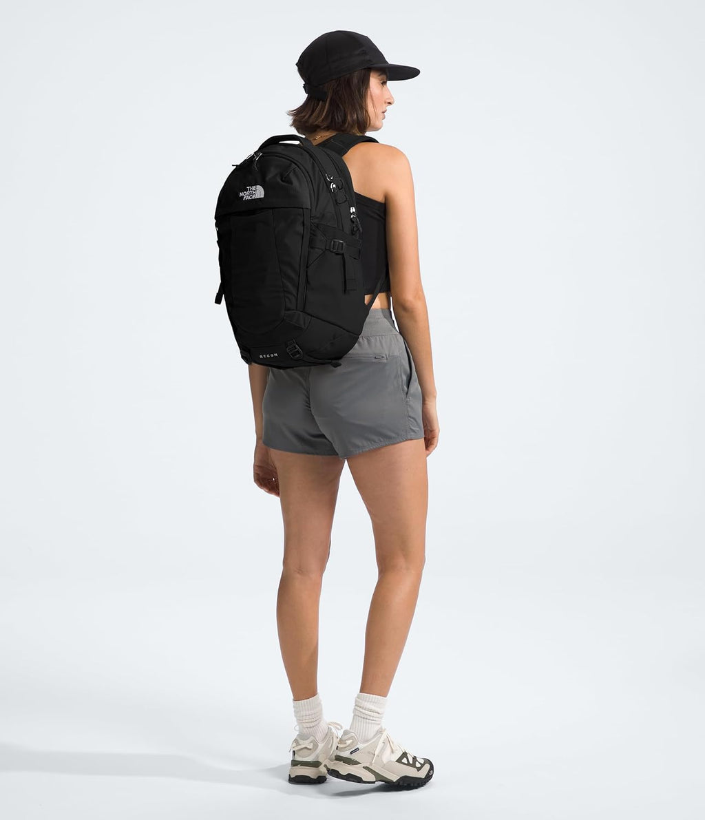 The North Face Women's Recon Everyday Laptop Backpack - Commuter Travel Bag, 18' Laptop Sleeve, Water-Repellent, TNF Black/TNF Black-NPF, One Size