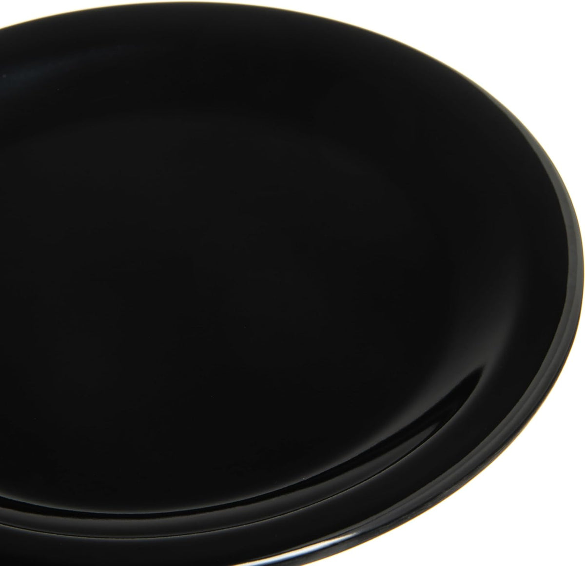 Carlisle FoodService Products Kingline Reusable Plastic Plate Dessert Plate for Home and Restaurant, Melamine, 6.5 Inches, Black, (Pack of 48)