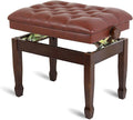 Piano Stool Piano Bench Height Adjustable Padded Keyboard Bench Piano Stool Keyboard Bench Vanity StoolStrong Load Capacity & Easy Assembly,Black (Walnut)