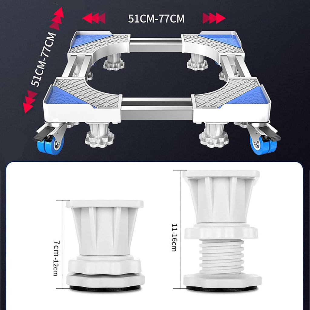 Washing Machine Stand, Adjustable Portable Mini Fridge Riser, Movable Washer and Dryer base, Universal Laundry Pedestal for Washer and Dryer, 51-44cm ( )