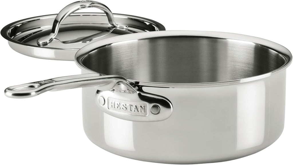 Hestan ProBond Luxe 2-Quart Saucepan with Lid, Professional Clad Stainless Steel, ProCore Tri-Ply Clad Construction, Polished Exterior, Induction & Oven Safe