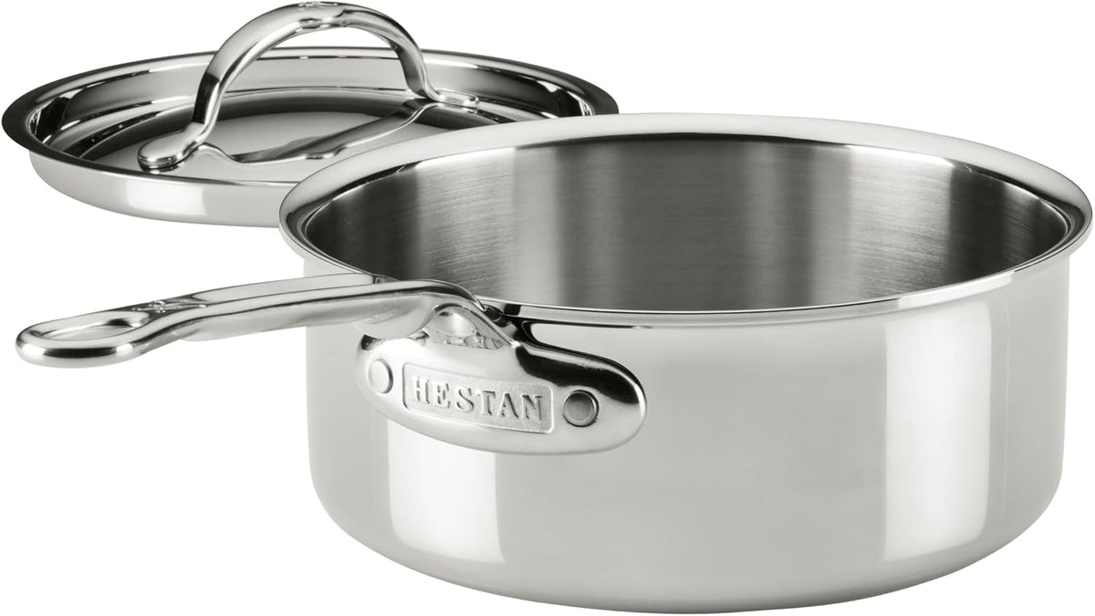 Hestan ProBond Luxe 2-Quart Saucepan with Lid, Professional Clad Stainless Steel, ProCore Tri-Ply Clad Construction, Polished Exterior, Induction & Oven Safe