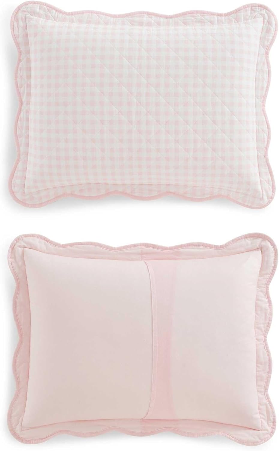 Martha Stewart - King Quilt Set, 100% Soft & Breathable Bedding with a Lightweight Feel for Year Round Comfort, 3 Piece Bed Set with Matching Pillowcases (Olivia Gingham Pink)