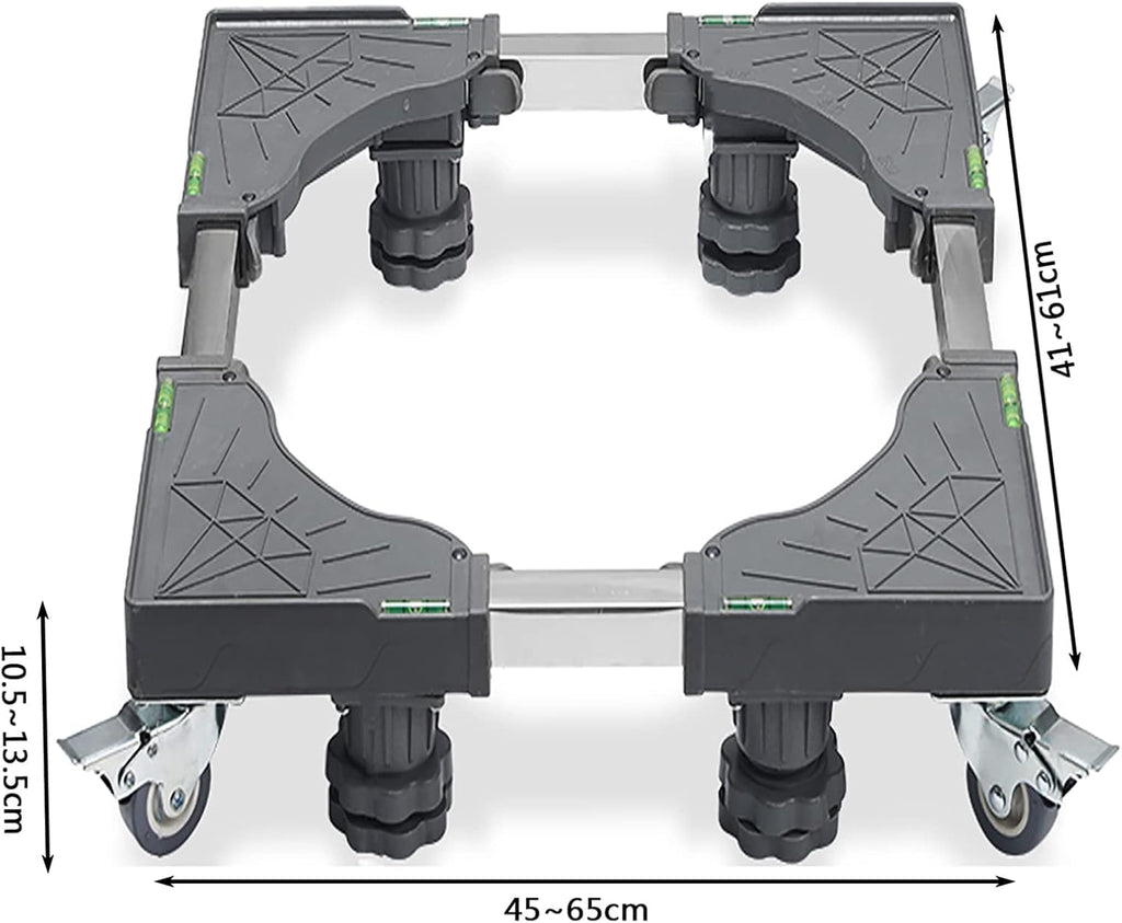 Washing Machine Stand Base, Washer and Dryer Stand Furniture Dolly, Universal Mobile Roller with 4 Locking Wheels, Multi-Functional Adjustable Pedestal with 4 Strong Feet