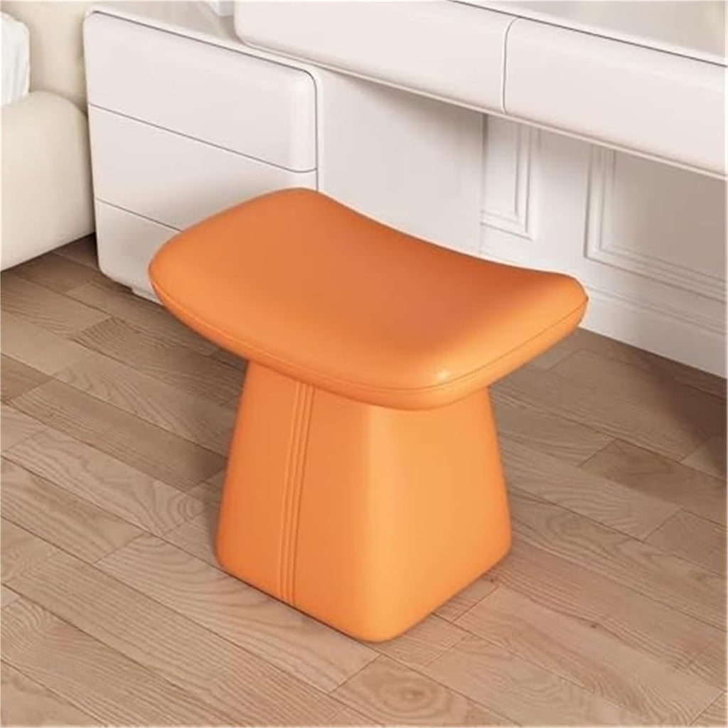 Vanity Chair Wooden Frame Makeup Stool Dressing Dinning Chair Leather Upholstered Vanity Bench for Living Room,Living Room