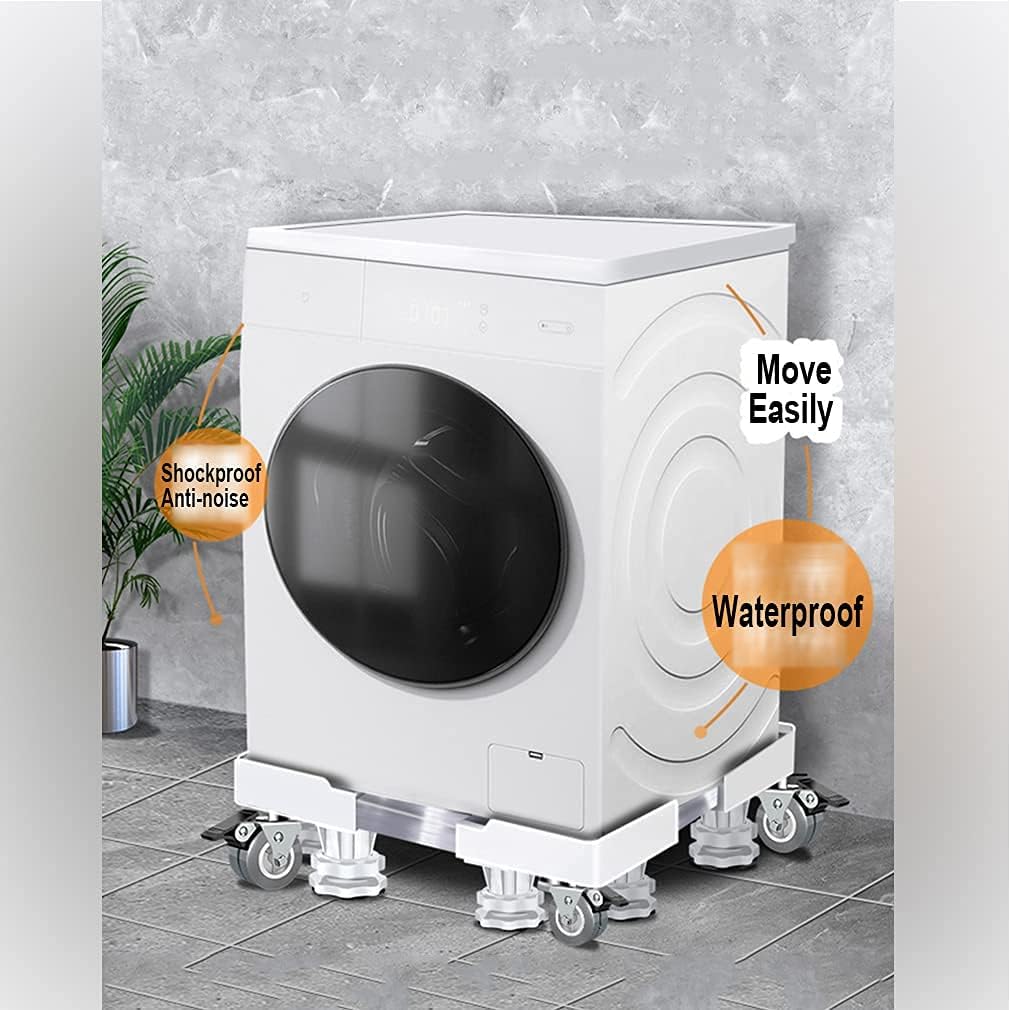 Adjustable Washing Machine Base Washing Machine Stand Base Heavy Duty 4 Legs Holder Bracket Height 15cm/20cm Universal Fridge zer Stand Base for Dryer, ice Maker, cookers,