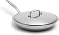 Heritage Steel 12 Inch Fry Pan with Lid | Made In USA | Titanium Series | 316Ti Skillet with Stay Cool Handle | Fully Clad Stainless Steel Pan with 5-Ply Construction | Induction Ready & Non Toxic