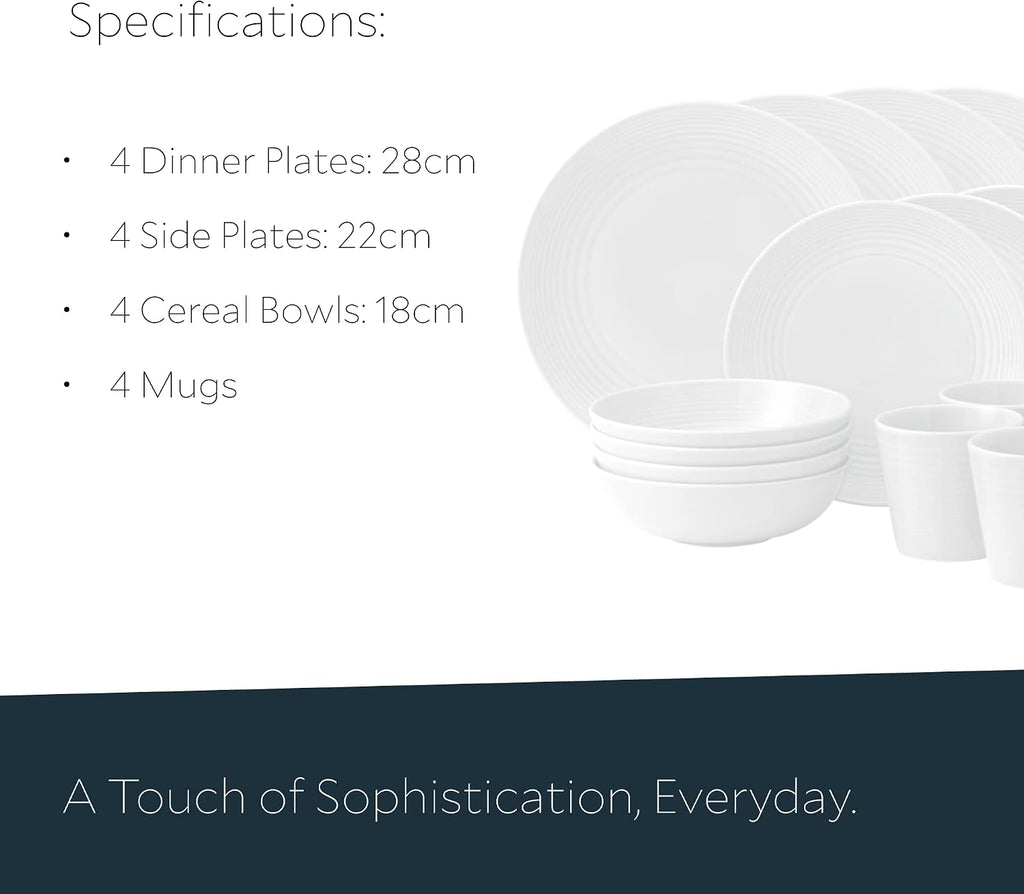 Royal Doulton Exclusively for Gordon Ramsay Maze White 16-Piece Dinnerware Set