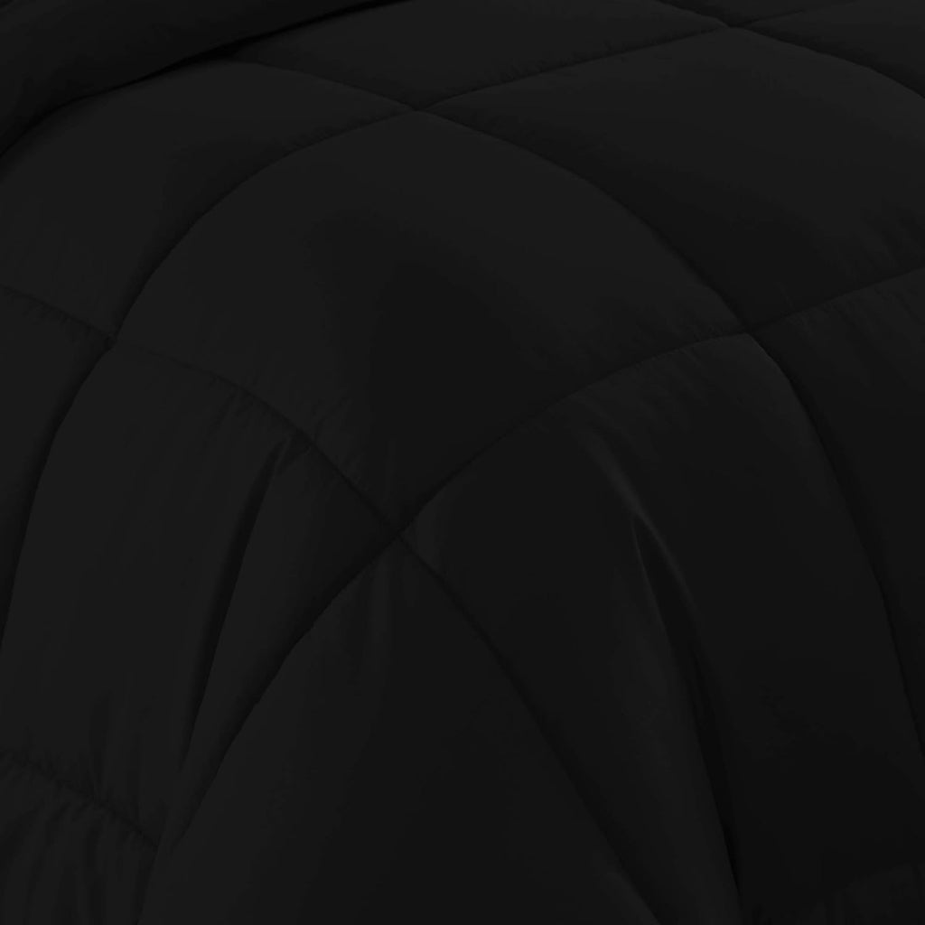 Sweet Home Collection Down Alternative Comforter All Season Warmth Luxurious Plush Loft Microfiber Fill Duvet Insert Bedding, Twin, Black (Pack of 8)