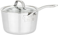Viking Contemporary 3-Ply Stainless Steel Sauce Pan with Glass Lid, 3.4 Quart Saucepan Cooking Pot, Dishwasher and Oven Safe, Induction Ready, Silver