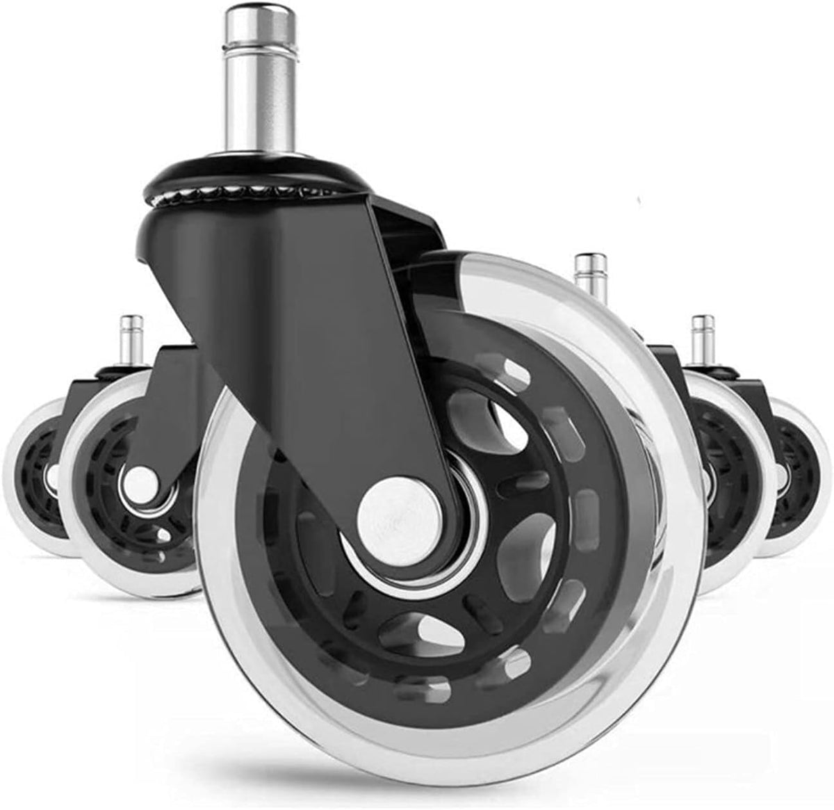 Office Chair Caster， Office Chair Wheels, Casters,5Pcs Universal Swivel Wheel Replacement Caster 2' Silent 360 Floor Protecting Rubber Roller Furniture Hardware