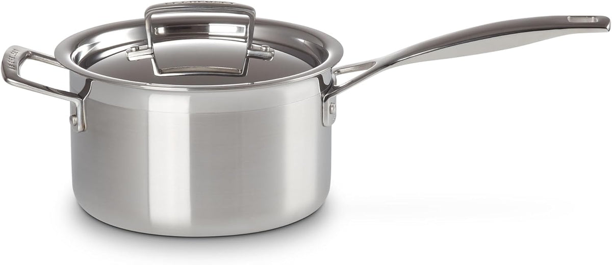 Le Creuset Stainless Steel Classic 3-Ply Saucepan, 3qt