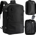 Vacuum Seal Travel Backpack 60L – Air Compression System, Water-Resistant Carry-On Backpack with TSA Lock, 17' Laptop Compartment, Vacuum Pump Included for Travel, Business - Black