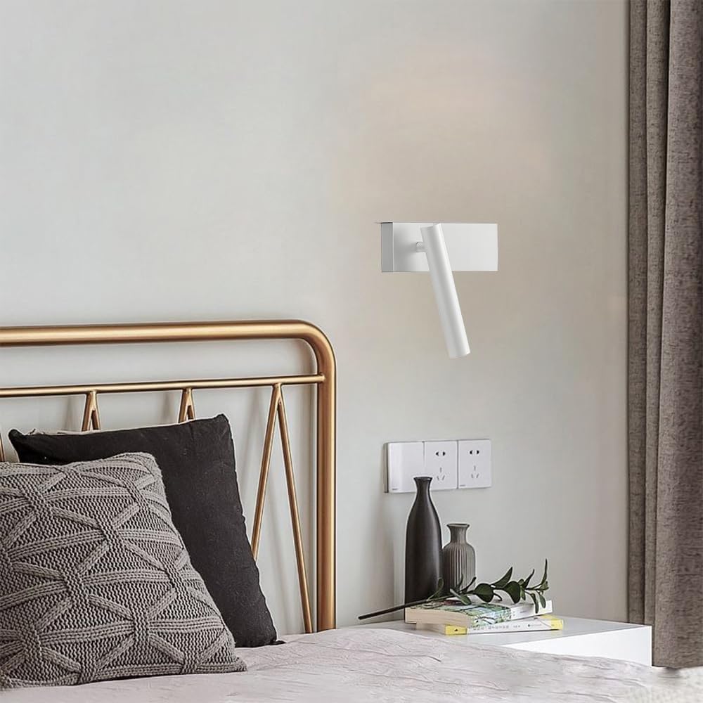 Book Light for Reading in Bed, LED Wall Reading Lamp Adjustable Spotlights with Button Switch, Modern Wall Mounted Reading Lamp, Reading at Night Book Lights