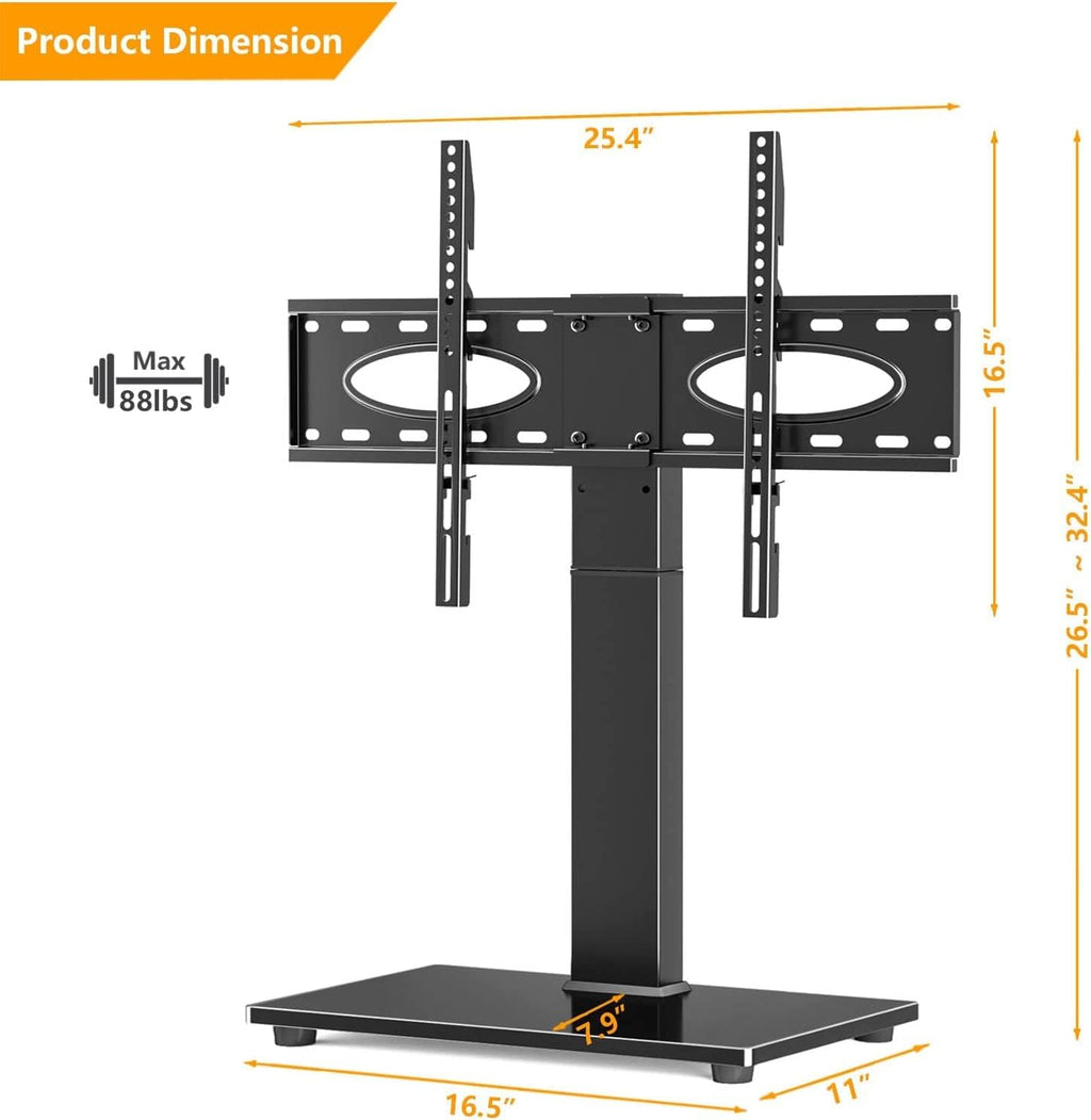 Cabinet Universal Swivel Tabletop, Universal Swivel for 37-55 Inch Tvs, Height Adjustable Tv Table Stand, Base Holds Up to 88Lbs