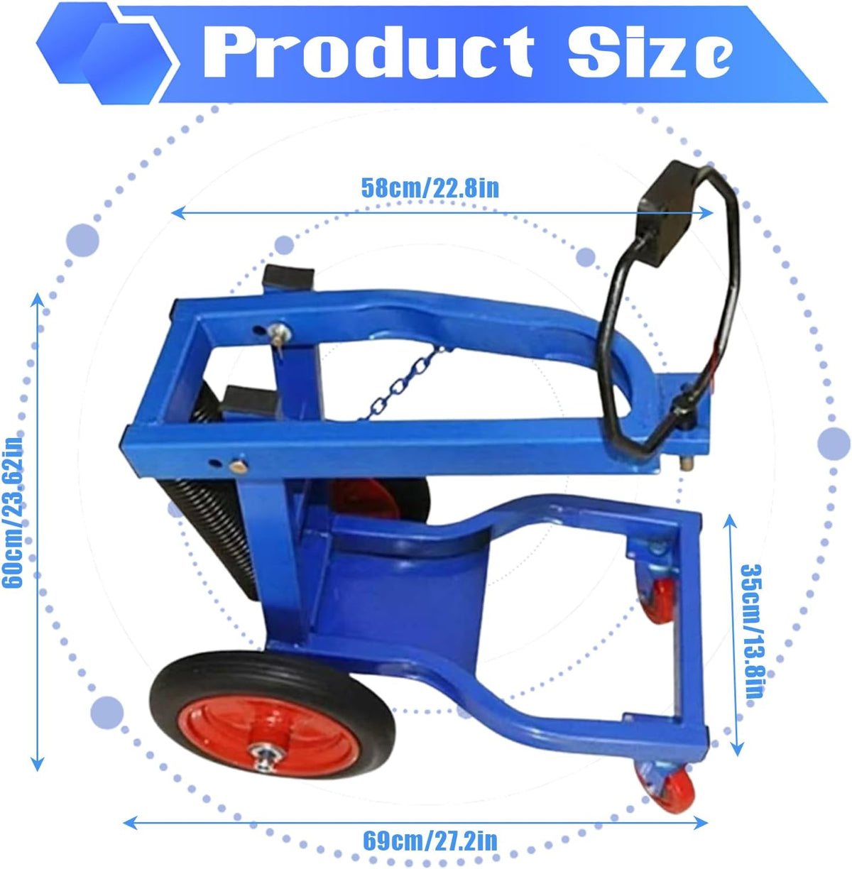 Mobile Air Impact Wrench Holder, 1 Inch Impact Gun Mobile Cart, Semi Truck Tire Stand with 4 Wheels Heavy Duty Trucks Tools Suitable for Truck, Bus