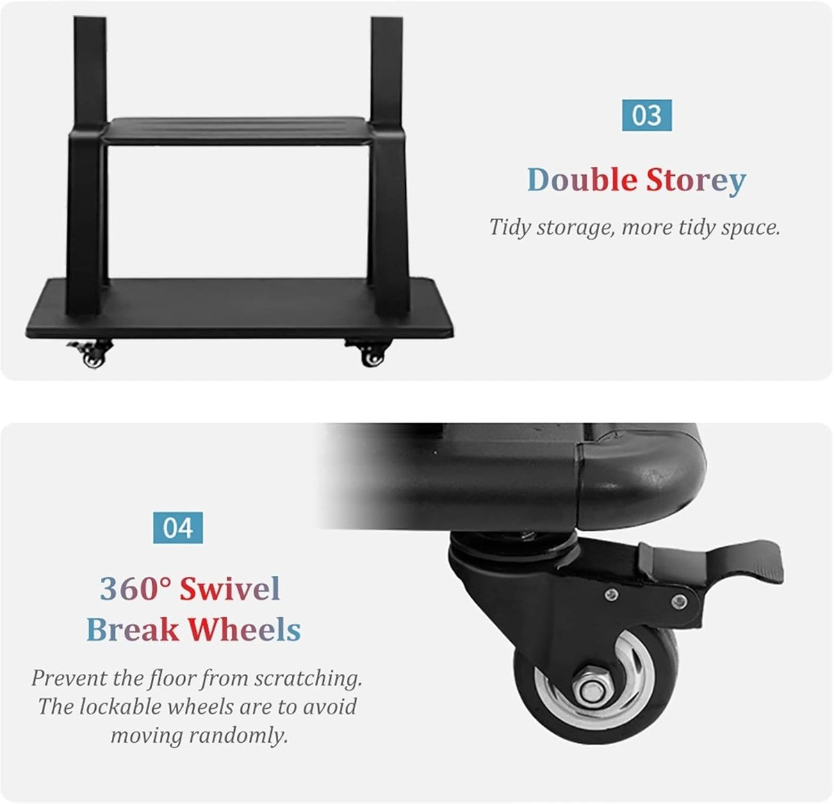 Mobile Tv Cart Rolling Stand for 32-75 Inch Tvs,Universal Base Trolley with Lockablels and Storage Tray,Load Capacity 115Kg