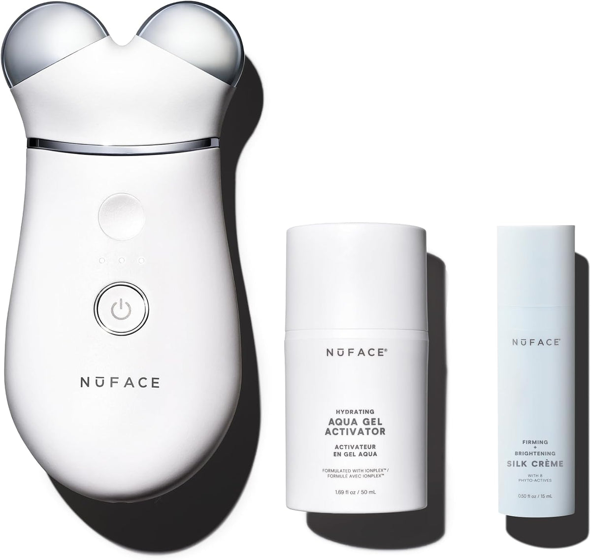 NUFACE Trinity+ Skin Tightening & Face Lift Device - Microcurrent Facial Sculpting Tool to Contour Jawline & Neck, 3 Frequencies, Supports Lymphatic Drainage + Activator Gel, White