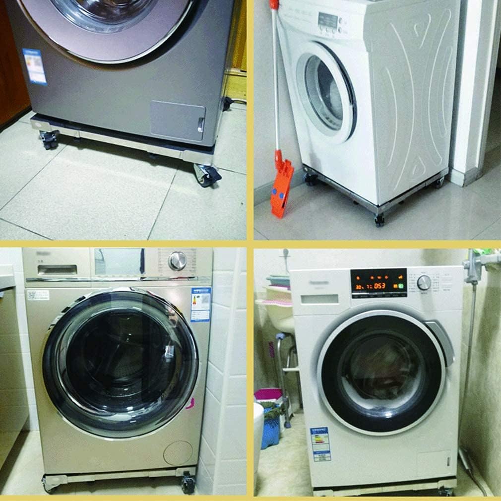 Adjustable Washing Machine Base Fridge zer Wheels Heavy Duty Universal Fridge zer Trolley Width 53-83cm Washing Machine Base Stand Movable Dryer and Base Bracket Doubl