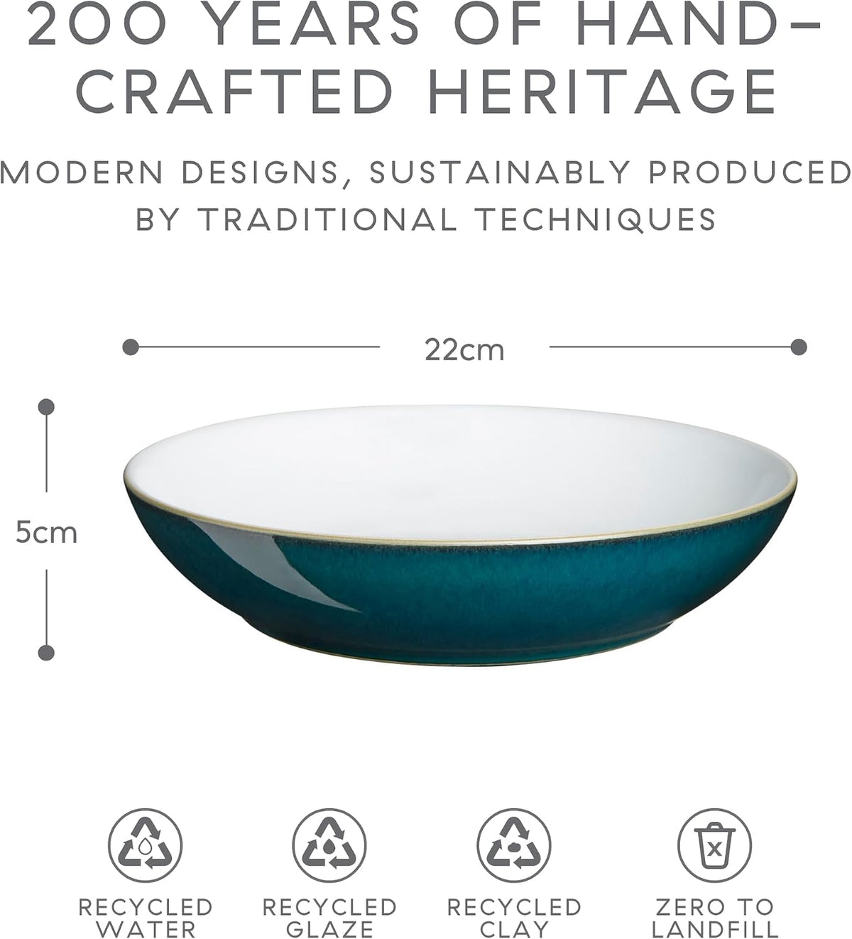 Denby Pasta Bowl, Stoneware, Green