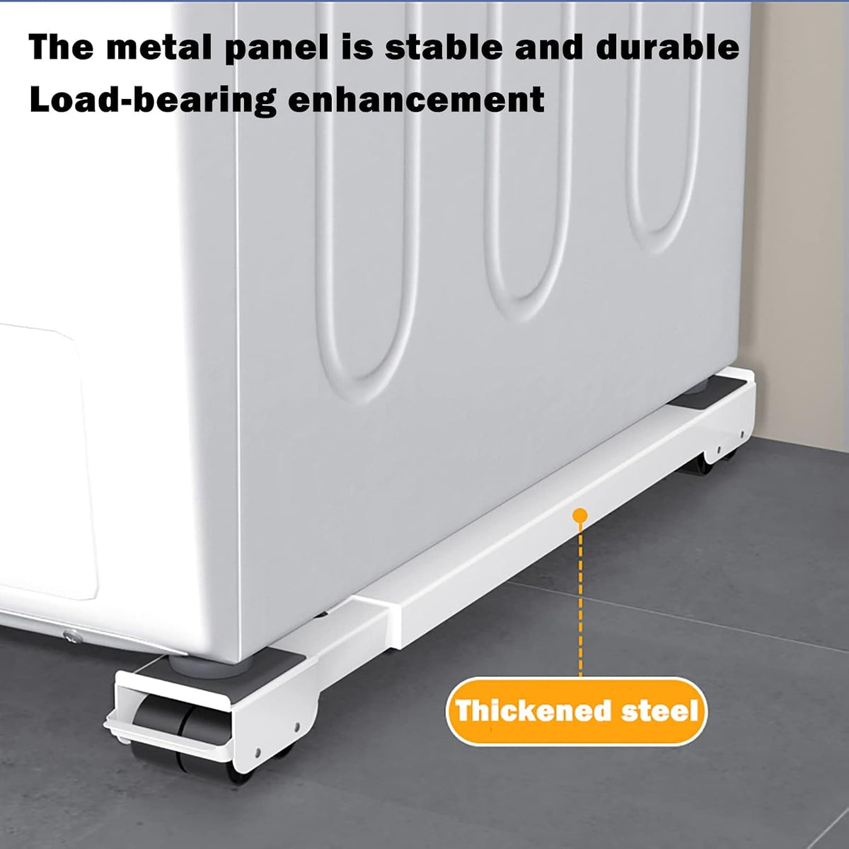 Washing Machine Stand Fridge Non-Slip Base, Universal Movable Adjustable Moving Roller Pedestal for Dryer, Mini Refrigerator 2Pcs (White)