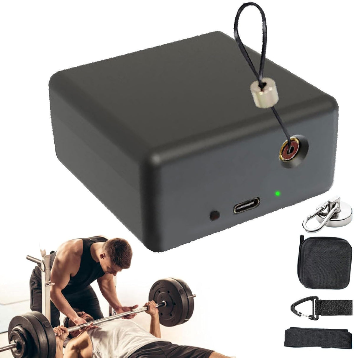 Portable Velocity Based Training Tool Device,Speed and Strength Linear Encoder with App Control,Vbt Linear Position Transducers for Gym,50h Battery & Realtime Training Data Tracking