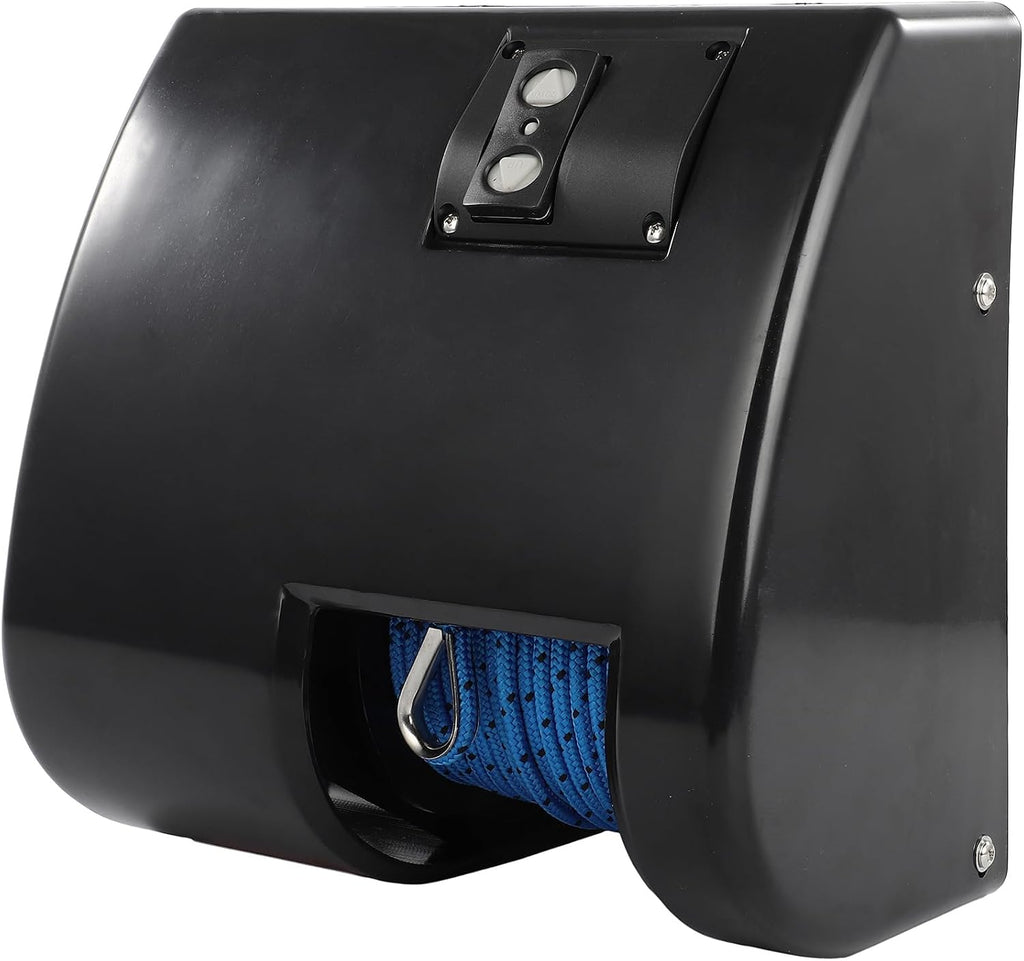 Includes Anchor Roller 25 lb Capacity 100 ft Braided Anchor Rope Electric Boat Anchor Winch for Saltwater Boats 12V Wireless Remote Control Suitable for 20 Foot Boats and Trailers