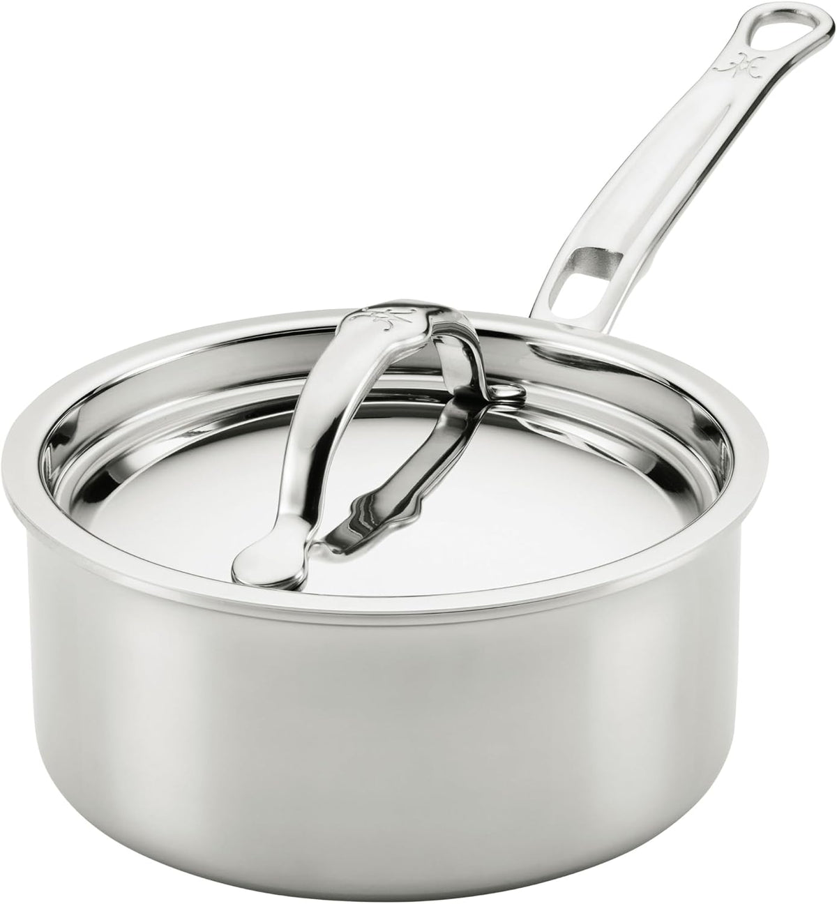 Hestan ProBond Luxe 1.5-Quart Saucepan with Lid, Professional Clad Stainless Steel, ProCore Tri-Ply Clad Construction, Polished Exterior, Induction & Oven Safe