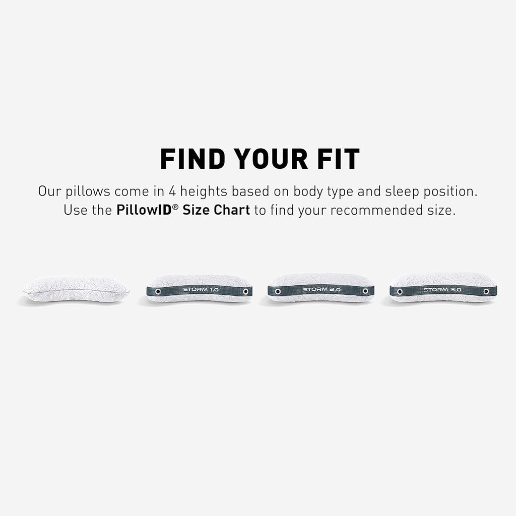 Bedgear Storm Cuddle Curve Performance Pillow - Size 0.0 - Cooling Bed Pillow for Side Sleepers - Medium Firmness- Washable and Removable Cover - 20' W x 26' L