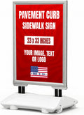 Custom Weighted Sidewalk Sign Display by BCB Print – 23x33 Outdoor Sign Holder with Custom Print | Heavy Duty Advertising Stand for Business, Storefront Use | Made in USA