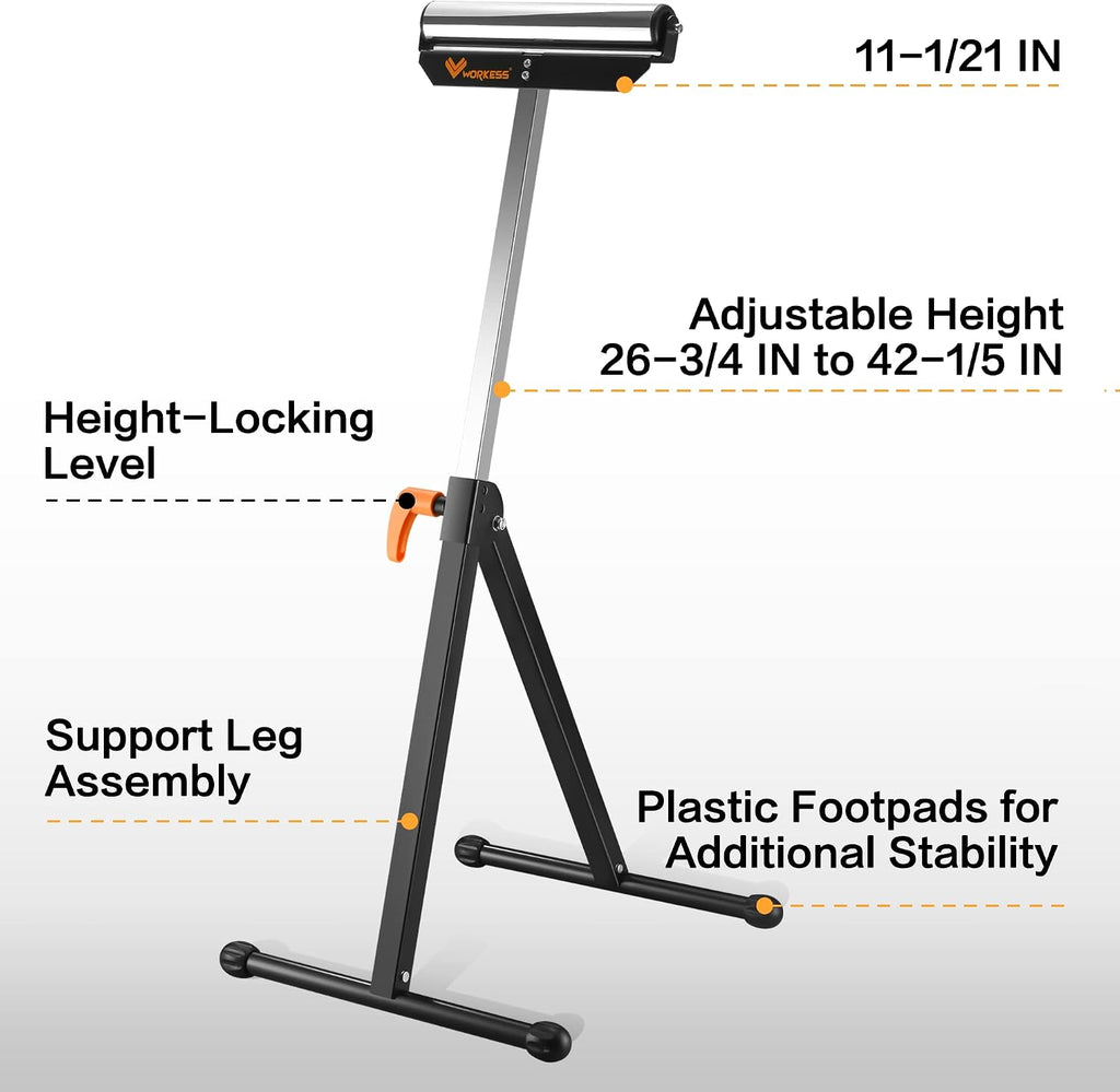 WORKESS Roller Support Stand Portable Table Saw Stand