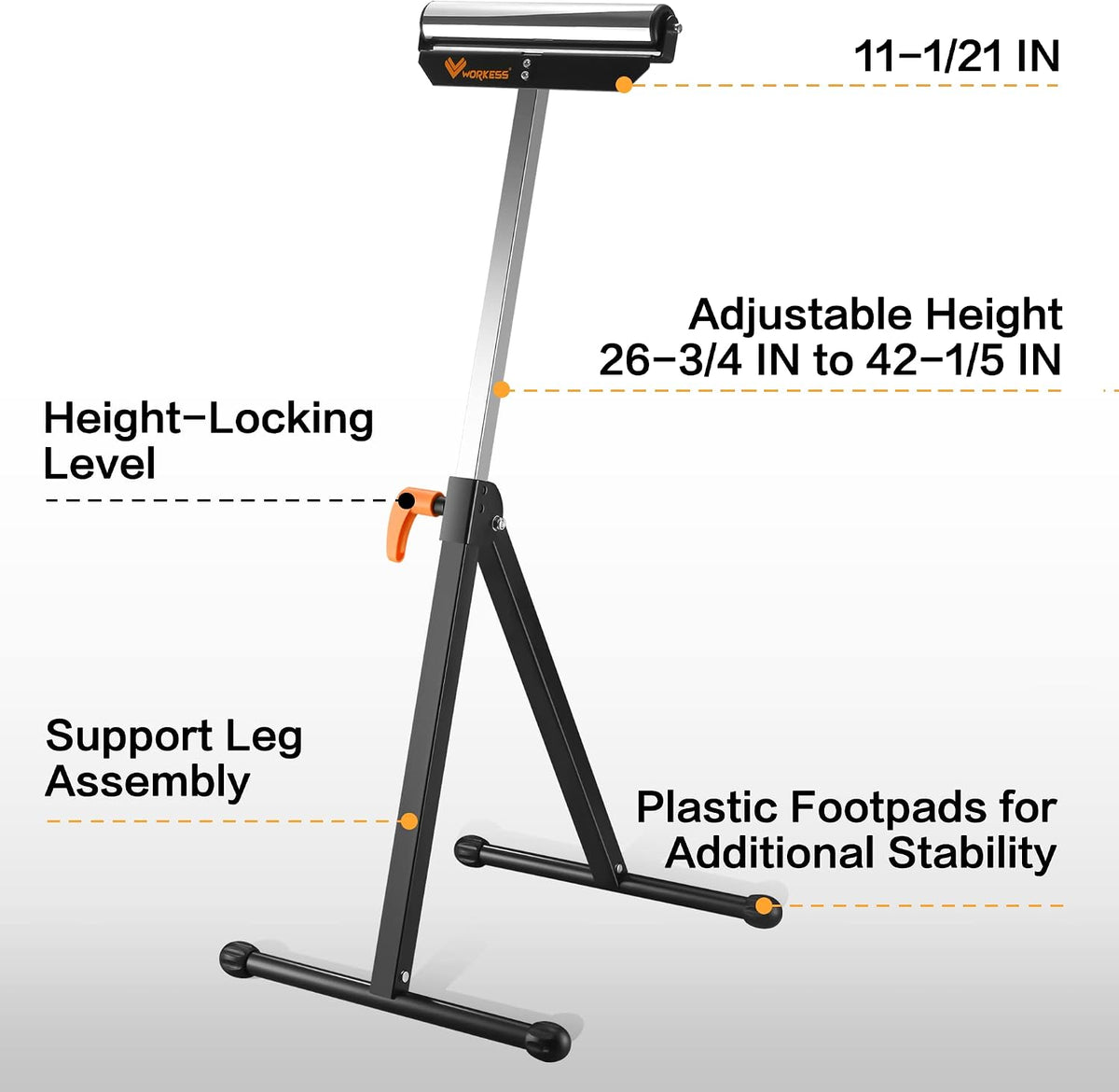 WORKESS Roller Support Stand Portable Table Saw Stand