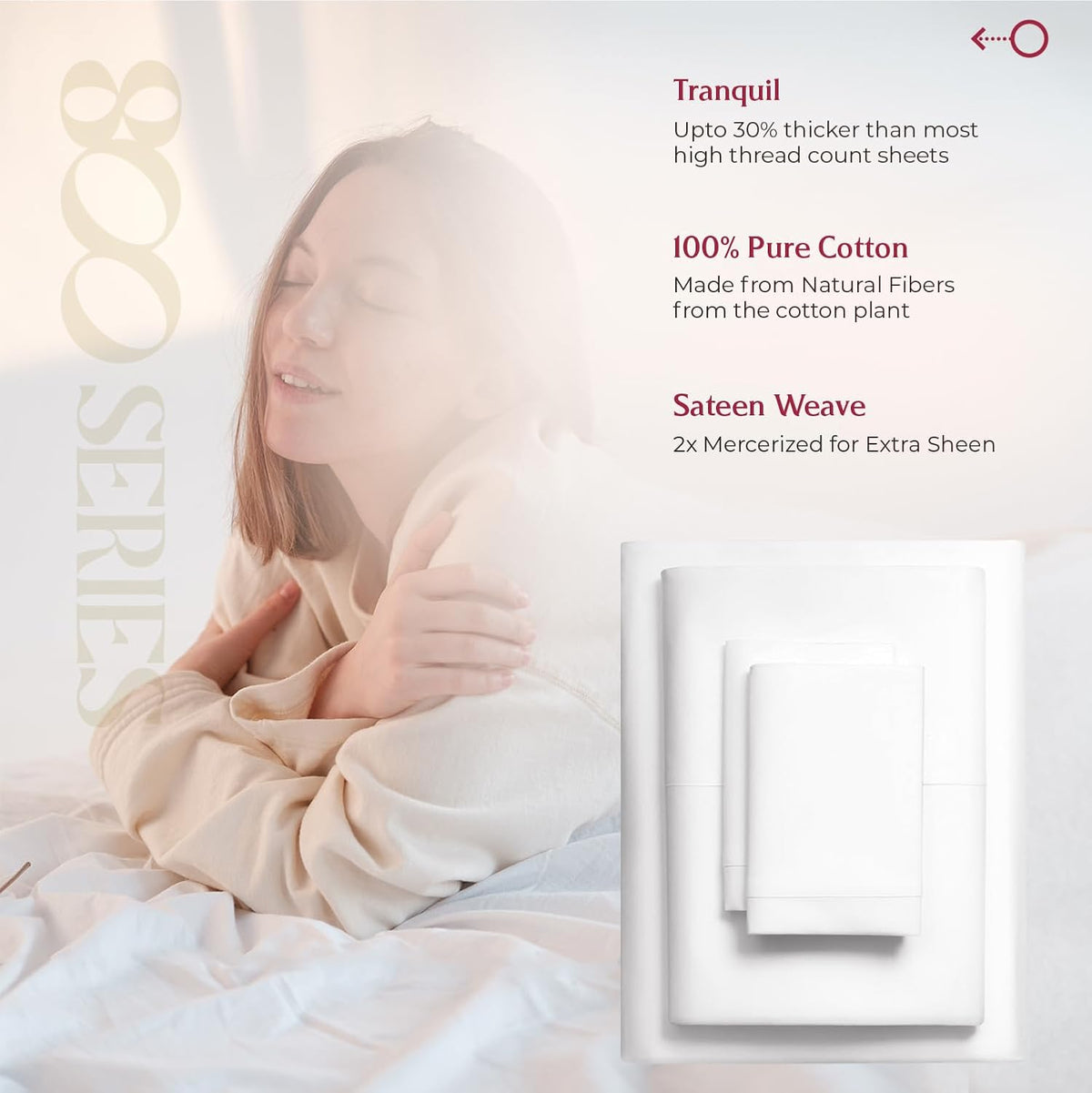 Mayfair Linen 100% Egyptian Cotton Twin Size Sheet Set - Luxury 800 Series Tranquil Collection Egyptian Cotton Twin Sheets (Pack of 2, White), Soft Cooling 16' Deep Pocket College Dorm Room Sheets