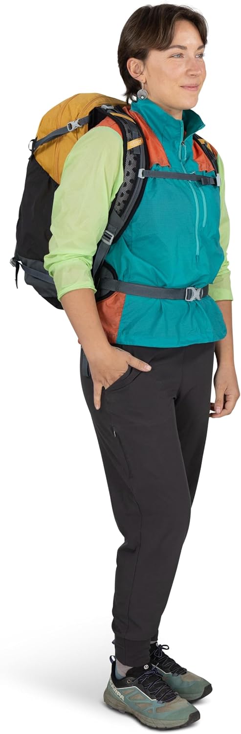 Osprey Hikelite 26L Durable Hiking Backpack - Travel Daypack with Rain Cover for Men and Women, Tungsten Yellow