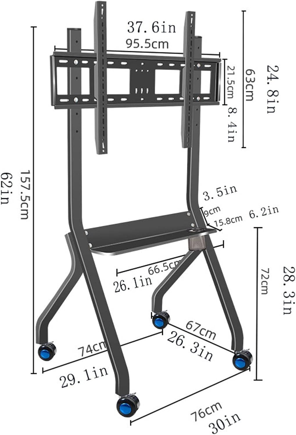 Universal Tv Stand Tv Stand Base Tv Stand Home Floor-to-Ceiling Mobile Tvs Stand Office Conference Room 65/75/85/98 Inch Display Integrated Vertical Stand Tv St,