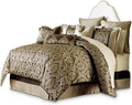 Michael Amini Imperial Brown Comforter Set 10-Piece with 100% Polyester Jacquard, Cotton-Polyester Back, King Size Bedding Ensemble, Durable Soft Fabric, Stylish Warmth and Comfort