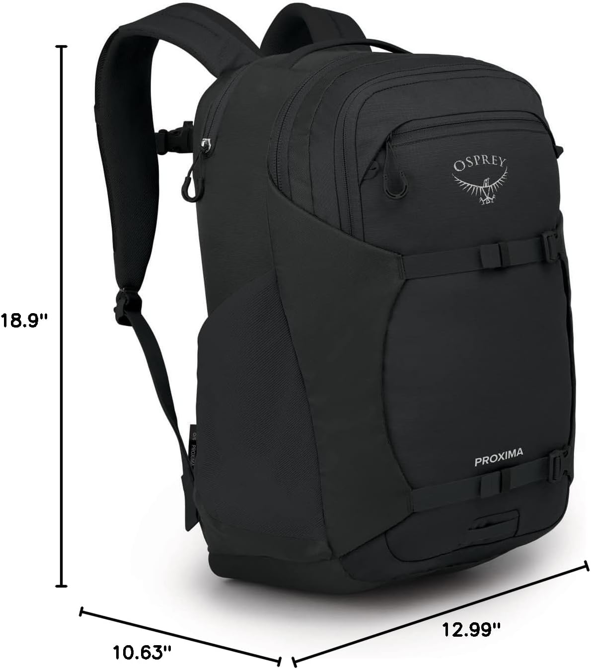 Osprey Proxima 30L Campus Laptop Backpack – Organized Everyday Pack with Tech Storage, Water Bottle Pockets, and Comfortable Carry – Perfect for College, Commute, and Travel, Black