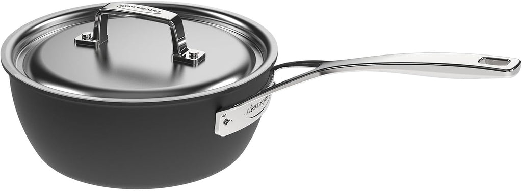 Demeyere Black 5 Stainless Steel with Ceramic exterior coating 2-qt Saucepan with Lid