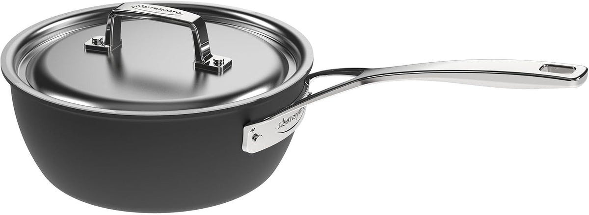 Demeyere Black 5 Stainless Steel with Ceramic exterior coating 2-qt Saucepan with Lid