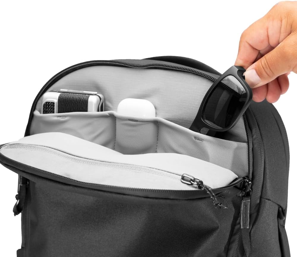 Peak Design Travel Backpack 30L, Black, Expandable 27-33L Design, Rear and Top Access, Weatherproof Shell, Laptop Sleeve, Ideal for Travel or Everyday Carry, Versatile Backpack for Men and Women