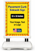 Custom Weighted Sidewalk Sign by DC – 23x33 Outdoor Sign Holder with Custom Print | Heavy Duty Advertising Stand for Business, Storefront Use | Made in USA