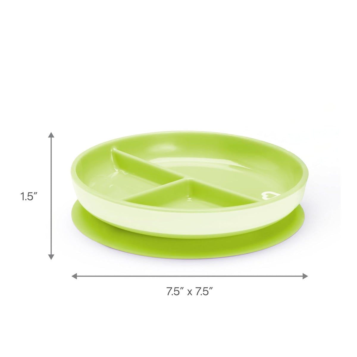 Munchkin Stay Put Suction Plates for Baby and Toddler,3 Divided Sections,Blue/Green,(Pack of 9)