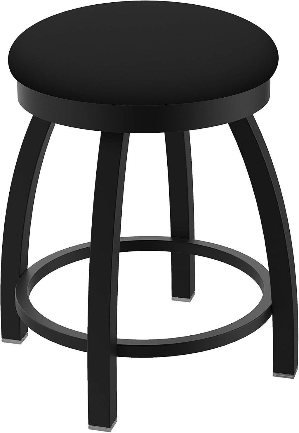 802 Misha 18' Swivel Vanity Stool with Black Wrinkle Finish and Black Vinyl Seat