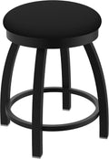 802 Misha 18' Swivel Vanity Stool with Black Wrinkle Finish and Black Vinyl Seat