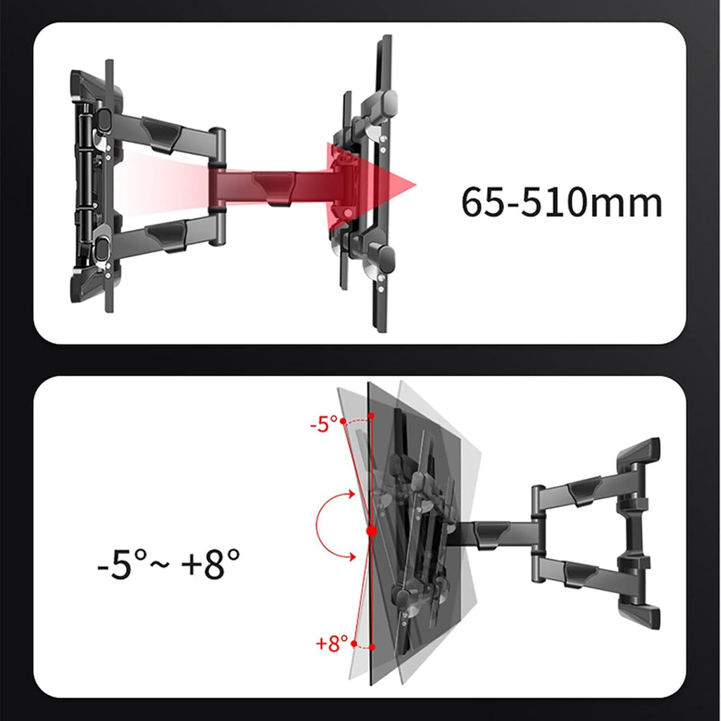Universal TV Stand TV Stand Base Full Motion Swivels Extension Tilt Rotation for Most 37-80 Inch TVs, Adjustable TV Wall Mount Bracket with Max VESA 600x400mm Up to 1270 Lbs Tv Stand Mount