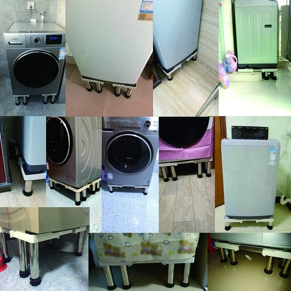Adjustable Washing Machine Base Washing Machine Stand with 8 Legs Universal Holder for Dryer Length: 50-62cm Appliance Rollers Base Bracket Floor Trays for Refrigerator, Cooke