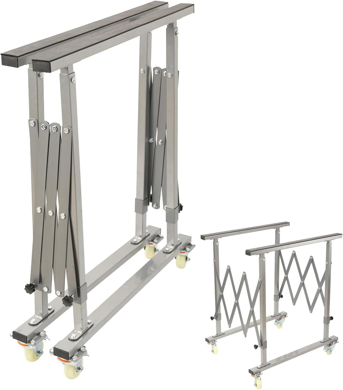 Automotive Panel Paint Rack, Mobile Telescopic Universal Paint Stand, Adjustable Mechanical Panel Paint Stand, Carbon Steel Panel Paint Stand,Silver