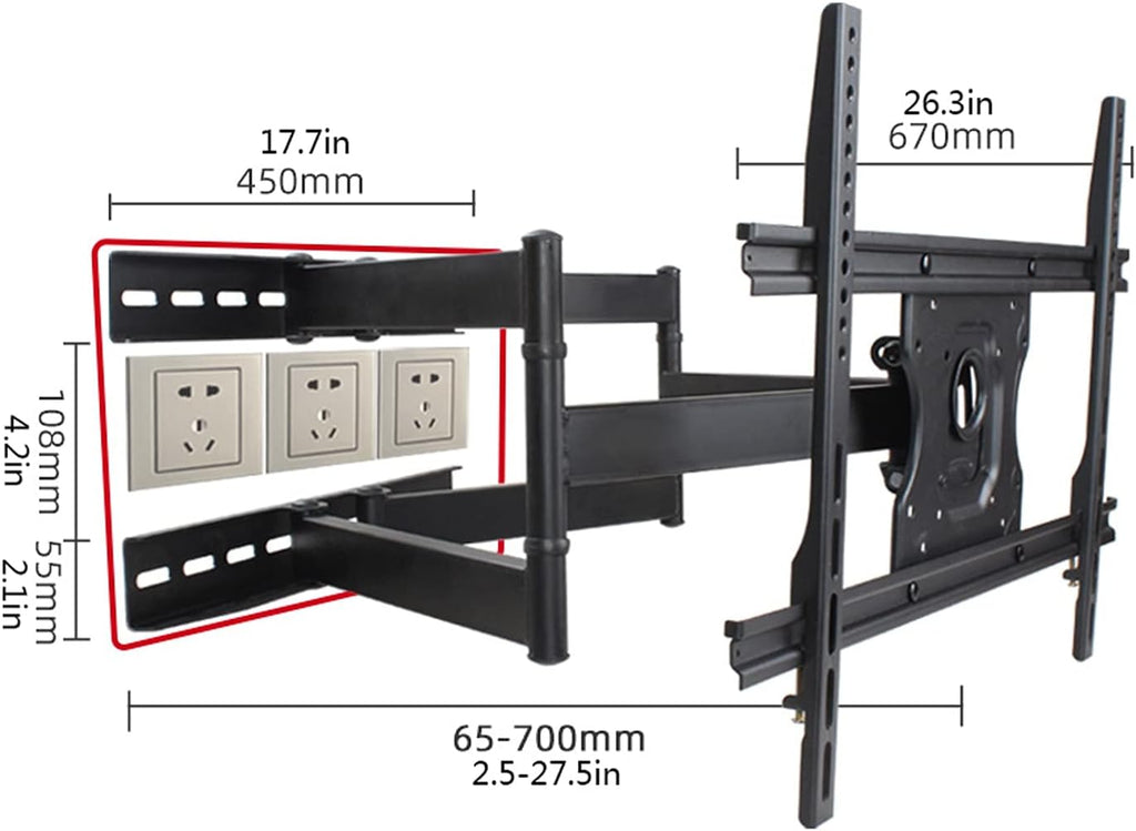 Universal TV Stand TV Stand Base Wall-Mounted TV Bracket 37'-70' Foldable Universal TV Mount Swivels Tilts Extension Rotation for Max VESA 600x400mm aAnd Holds Up to 125lbs Tv Stand Mount